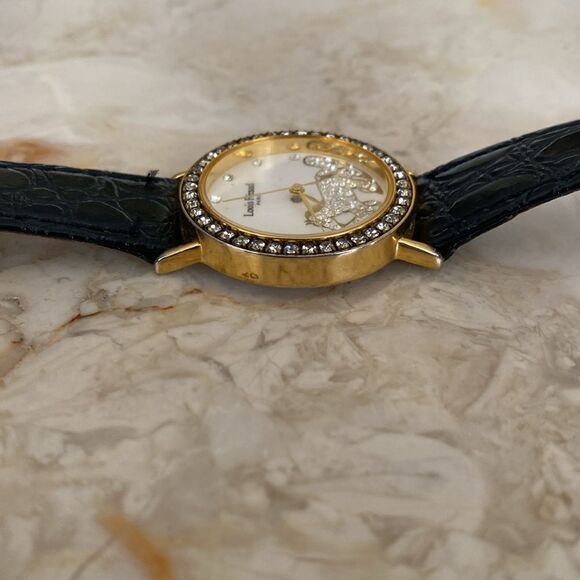 Louis Feraud Equestrian Gold Tone & Crystals Wristwatch - Picture 5 of 10